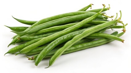 Fototapeta premium Green Beans on White Background