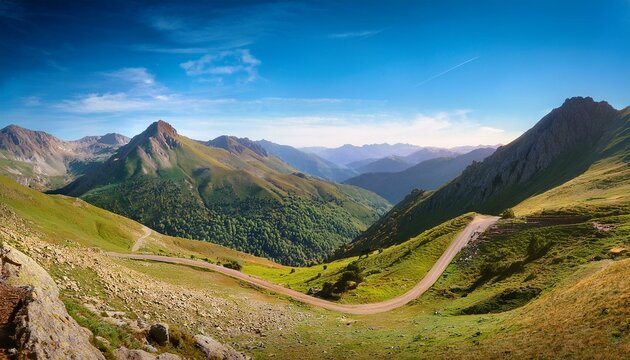 stunning panorama picturesque pyrenees mountains spain
