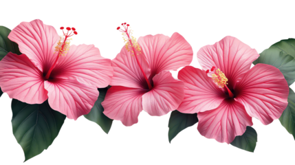 pink hibiscus flower isolated on white transparent background PNG