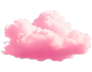pink pastel cloud cutout isolated on transparent png
