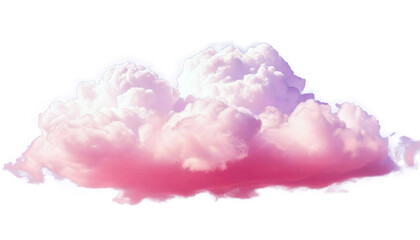 Fototapeta premium pink pastel cloud cutout isolated on transparent png