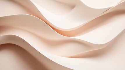Obraz premium Abstract Beige Waves: Smooth Curves and Soft Hues