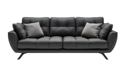 Sleek Contemporary Sofa with Soft Cushions Isolated on a White Background for Modern Interior Design Inspiration
