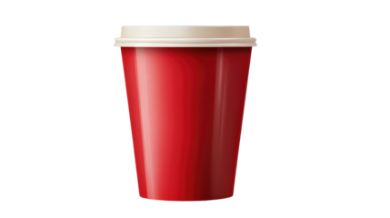 red plastic cup isolated on white transparent background PNG