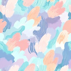 Pastel Abstract Paint Strokes Seamless Pattern