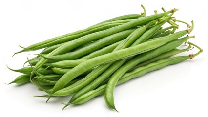 Obraz premium Green Beans on White Background
