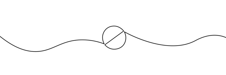 Obraz premium One continuous line drawing of pills medicine . A single line drawing of pills medicine. One line icon. Continuous line tablet icon. Vector illustration