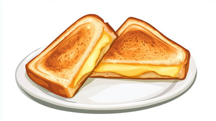 Toasted sandwich isolated on white background