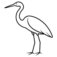 Minimalist Heron Line Art Vector