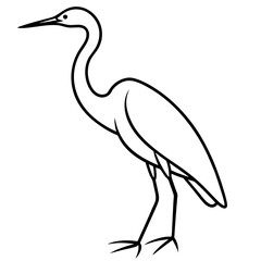 Obraz premium Minimalist Heron Line Art Vector
