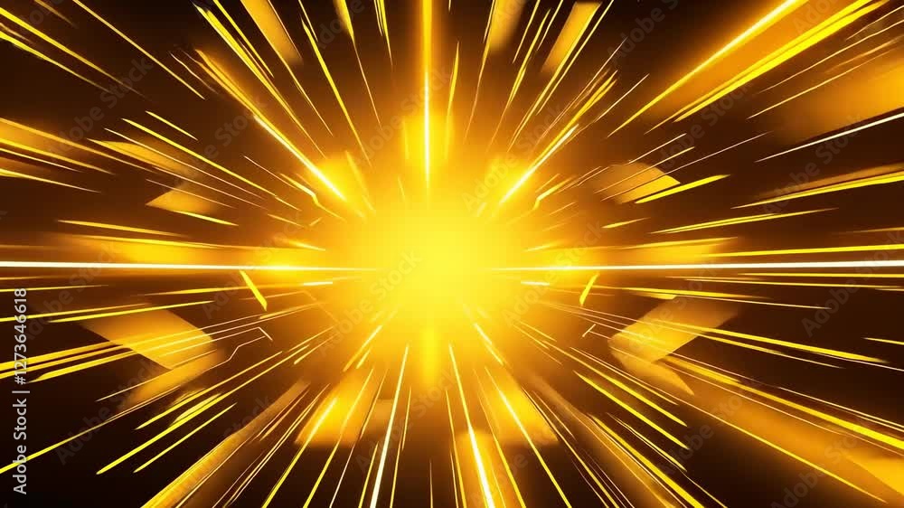 Poster dynamic video concept with a futuristic style, featuring a central glowing burst. captured from a st