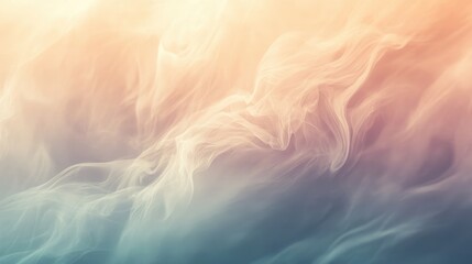 Abstract Pastel Swirls: Dreamlike Teal and Peach Hues