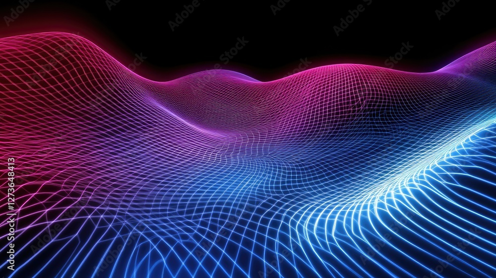 Aufkleber abstract d rendering of a quantum gravity concept with spacetime curvature and particle interactions