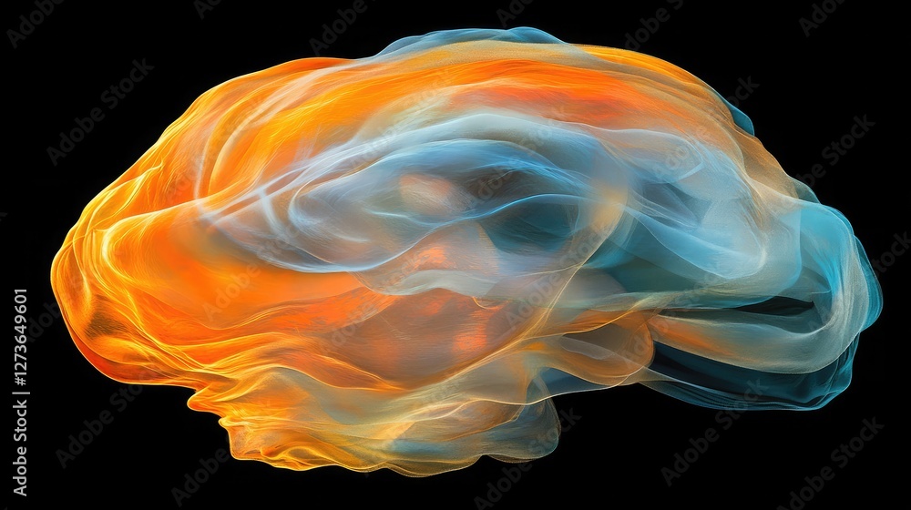Aufkleber abstract digital brain with neural networks illuminated, symbolizing artificial intelligence.