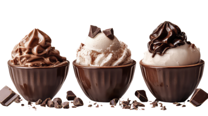 chocolate cakes with nuts isolated on white transparent background PNG