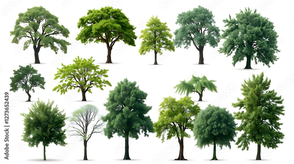 Poster collection tree isolate on white background