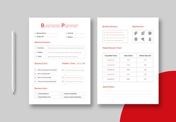 Creative Business Planner Template Layout
