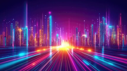 A smart city control room with AI systems monitoring and managing urban infrastructure and services.