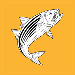 Vector fish jumping illustrations on a background
