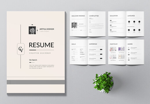 Resume Booklet Template Layout