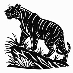 Kangaroo Silhouette Minimalist Vector Art on Solid White Background