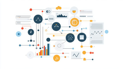 Diagram chart graph elements vector business infographic flow sheet data template arrows and circle progress diagrammatic report
