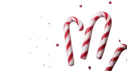 christmas candy canes isolated on white transparent background PNG