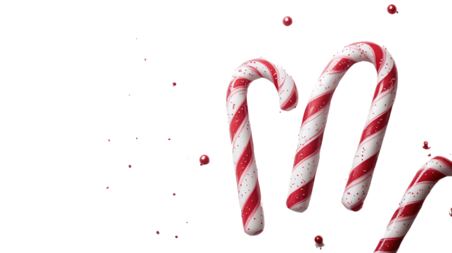 christmas candy canes isolated on white transparent background PNG
