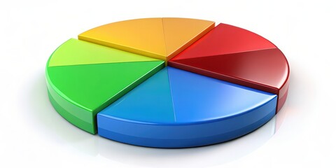 Fototapeta premium Colorful Pie Chart on White Background