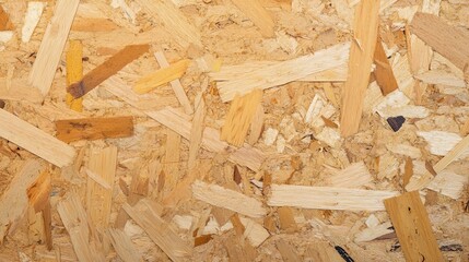A background illustration of compressed natural ply wood, OSB board texture. Building panels from wooden chips. Simple pressed chipboard pattern. Wood texture