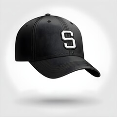 Realistic Baseball Cap Illustration – Detailed Hand-Drawn Hat with Sports-Themed Embroidered Logo, Perfect for Merchandise, Branding, and Apparel Mockups on White Background