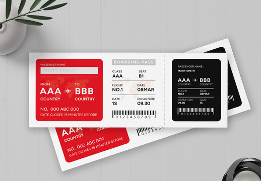 Boarding Pass Ticket Template