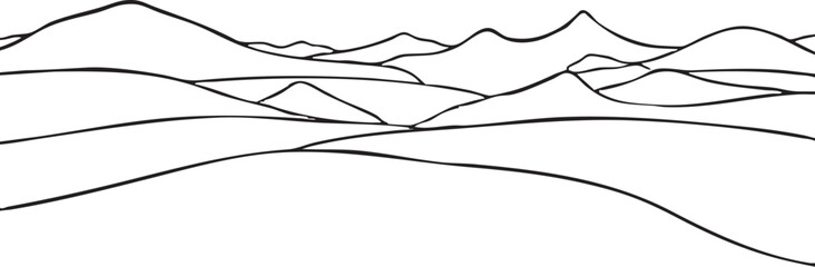 Simple lines drawn as landscape