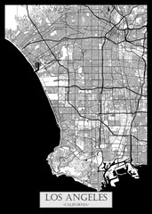 Los Angeles California Map, abstract city banner, colorful urban paint, abstract watercolor, downtown watercolor paint, business city panorama