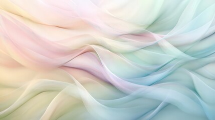 Obraz premium A soft abstract background featuring thin, curved lines in various pastel colors, blending seamlessly into one another.
