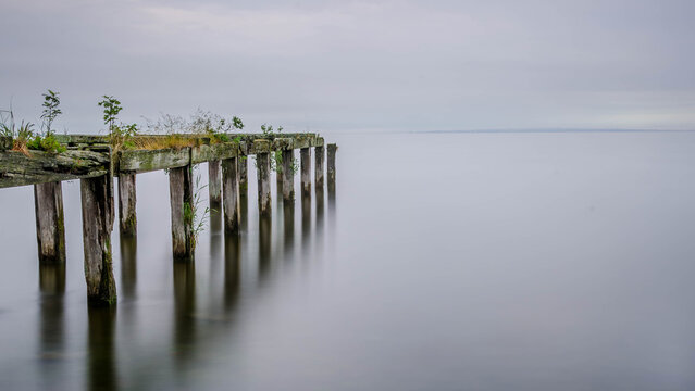 Abandoned pier on Lough Neagh, Northern Ireland