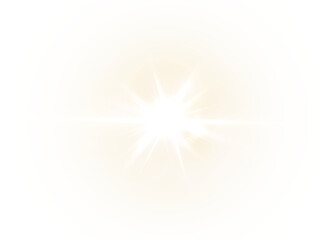 bright sunbeam light effect with golden glow, sparkles, and a magic halo. Perfect for sunrise scenes, energy bursts, bokeh backgrounds, and warm cosmic or natural designs. Vector illustration.