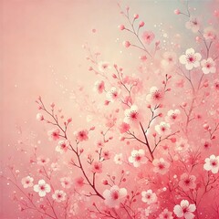 Fototapeta premium 春の桜グラデーション背景｜Spring Cherry Blossom Gradient Background