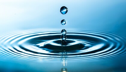 water drop with ripples and small bubbles trapped