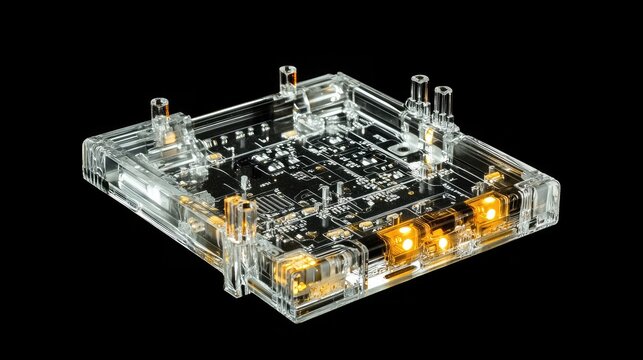 Futuristic quantum error correction device with intricate circuits and glowing indicators, symbolizing fault-tolerant computing.