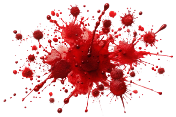red ink splat isolated on a transparent background