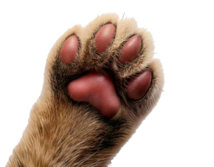 Cat’s paw, white background, HD, high-quality, realistic photo, soft fur, delicate pads, sharp details, clean composition, professional lighting, isolated subject, minimalistic style, close-up view.

