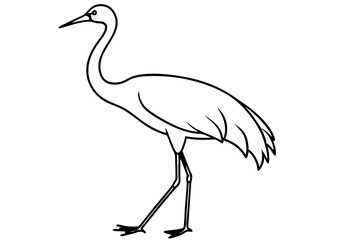 Obraz premium Minimal Crane Line Art