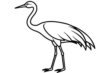 Minimal Crane Line Art