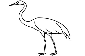 Minimal Crane Line Art