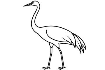 Minimal Crane Line Art