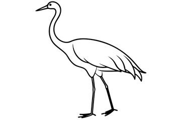 Obraz premium Minimal Crane Line Art