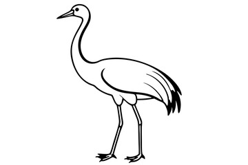 Minimal Crane Line Art