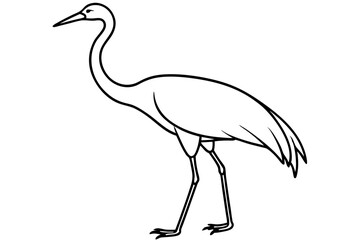 Obraz premium Minimal Crane Line Art