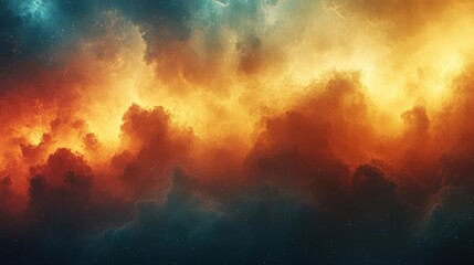 Fototapeta premium Colorful Orange Nebula In Deep Space